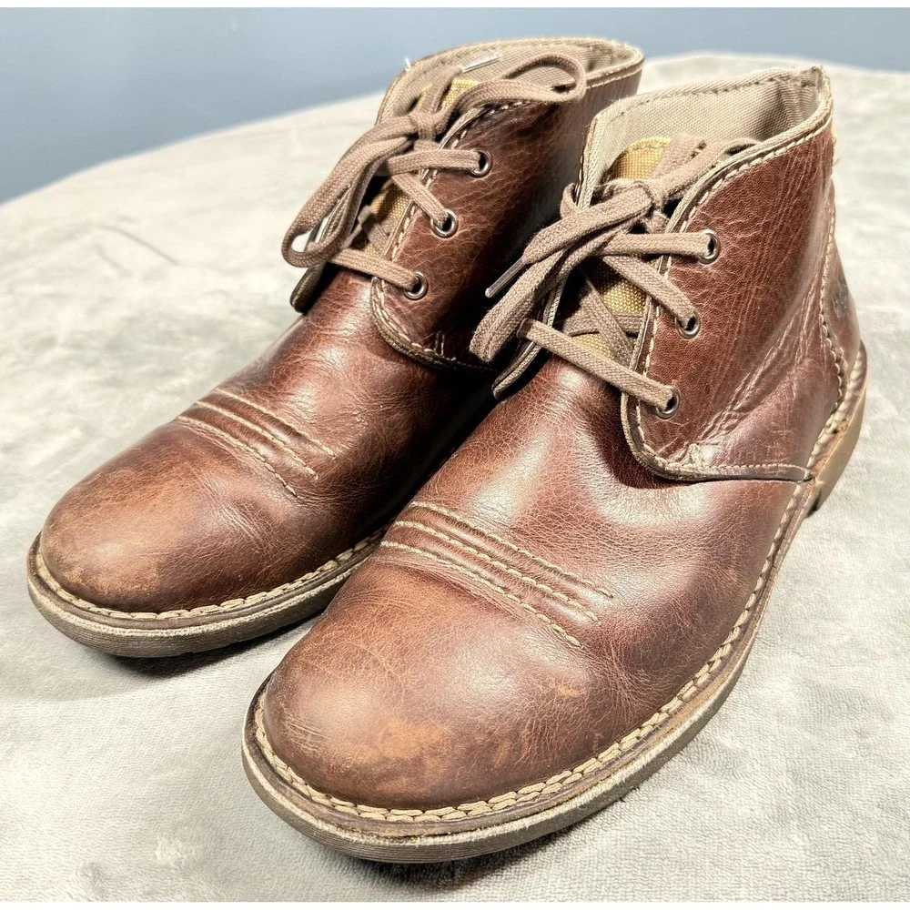 Clarks Boots Mens Size 10.5 Brown Leather Chukka Lace Up Ankle Casual Boots